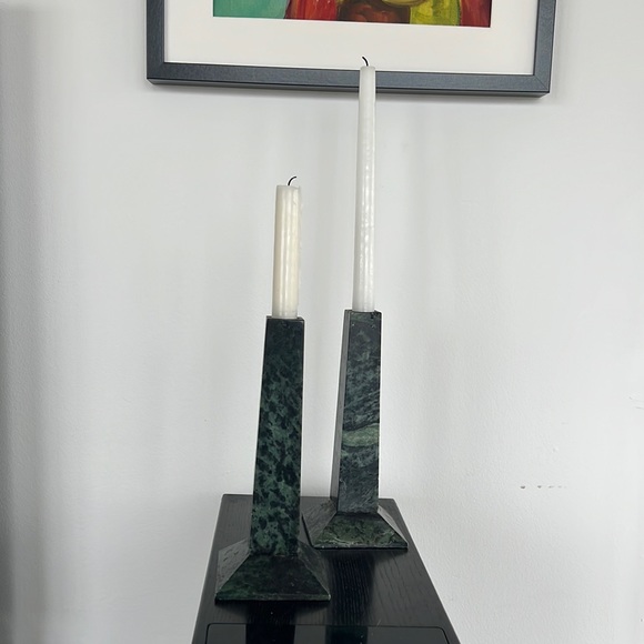 Marble candlestick holders